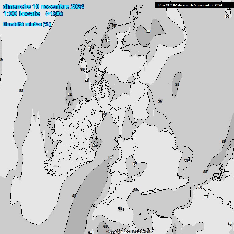 Modele GFS - Carte prvisions 