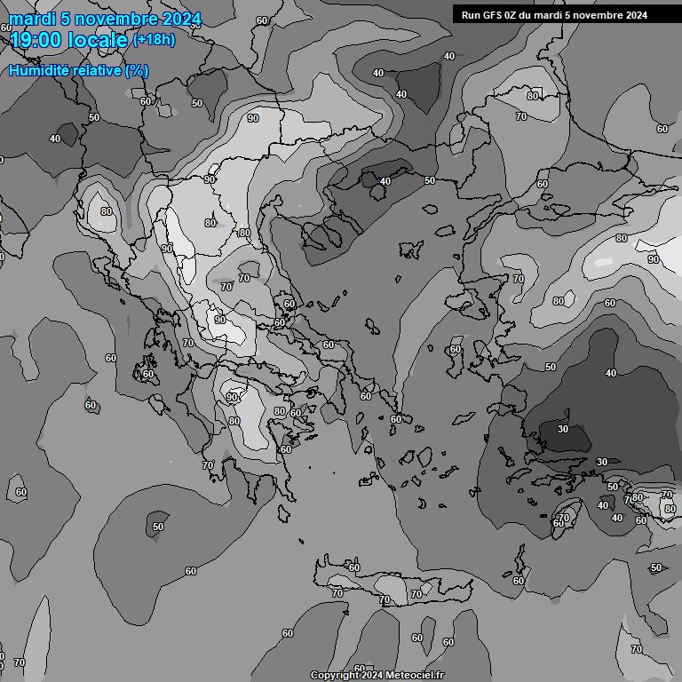 Modele GFS - Carte prvisions 