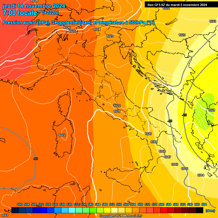 Modele GFS - Carte prvisions 