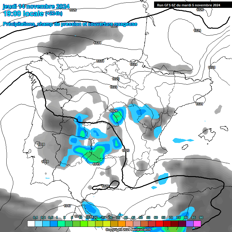 Modele GFS - Carte prvisions 