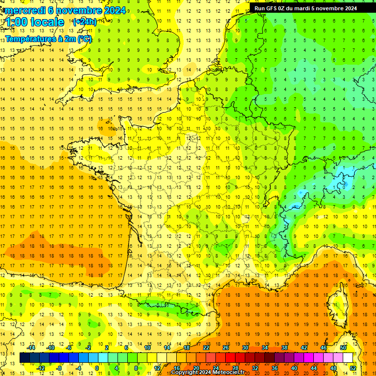 Modele GFS - Carte prvisions 