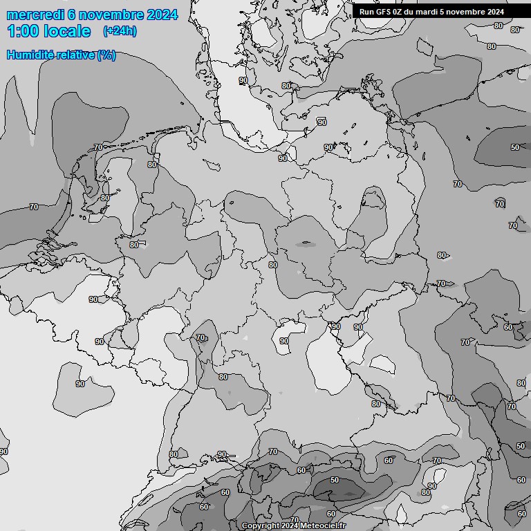 Modele GFS - Carte prvisions 