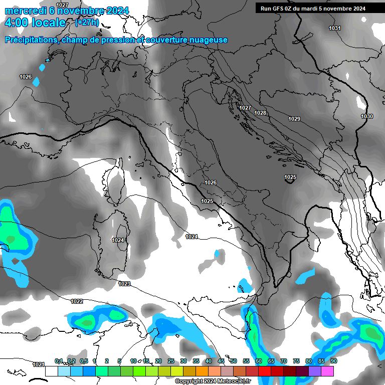 Modele GFS - Carte prvisions 