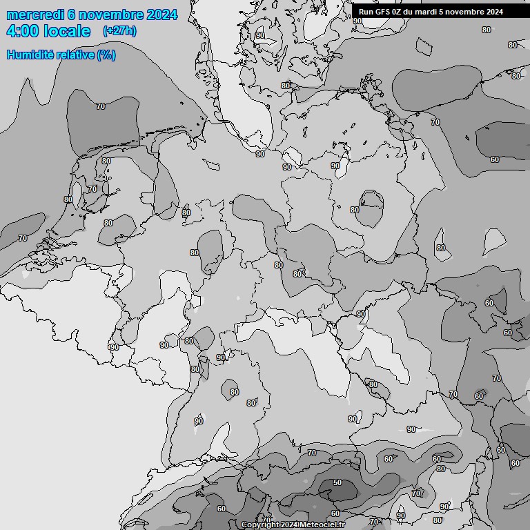 Modele GFS - Carte prvisions 