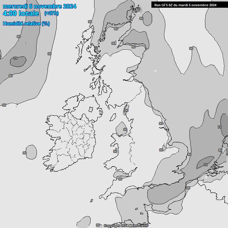 Modele GFS - Carte prvisions 