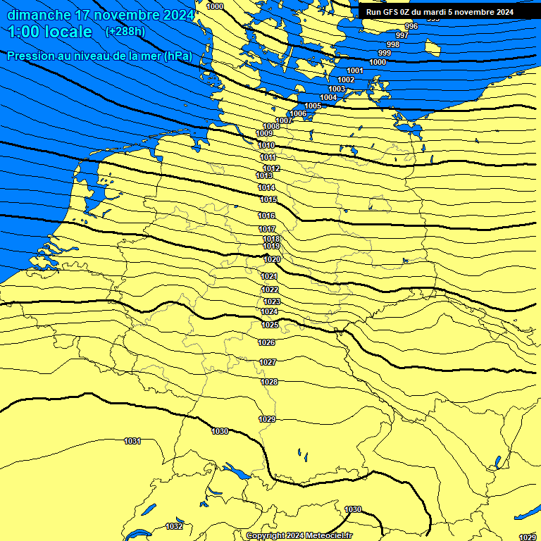 Modele GFS - Carte prvisions 