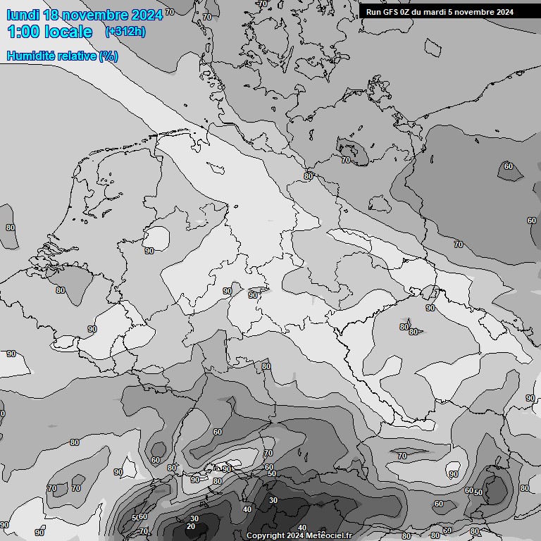 Modele GFS - Carte prvisions 