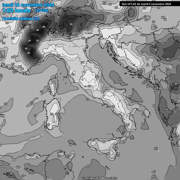 Modele GFS - Carte prvisions 