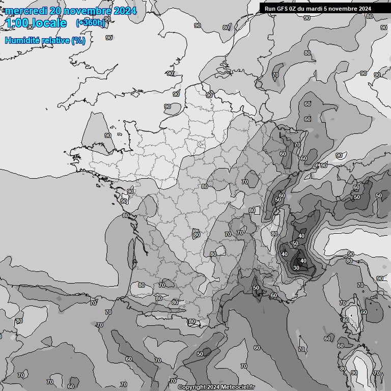 Modele GFS - Carte prvisions 