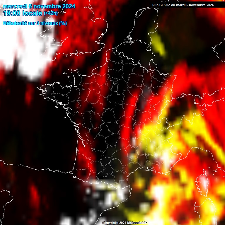 Modele GFS - Carte prvisions 