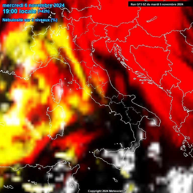 Modele GFS - Carte prvisions 