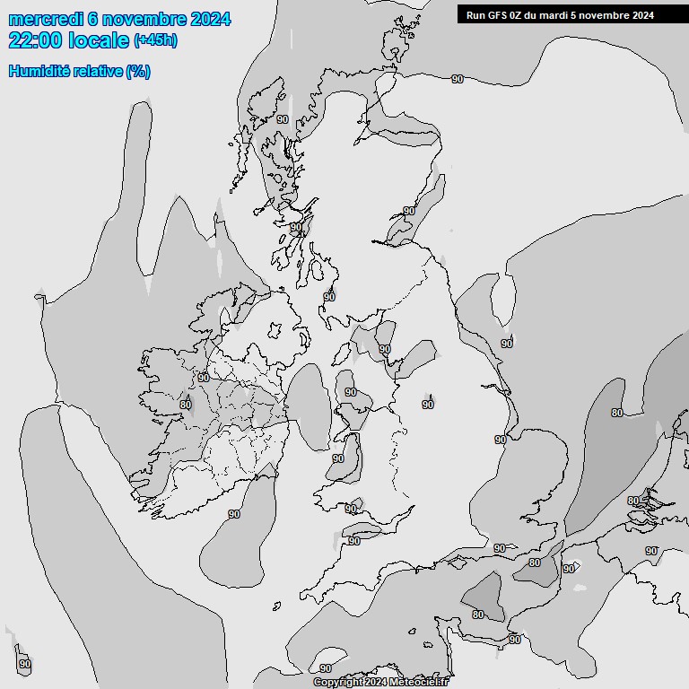 Modele GFS - Carte prvisions 