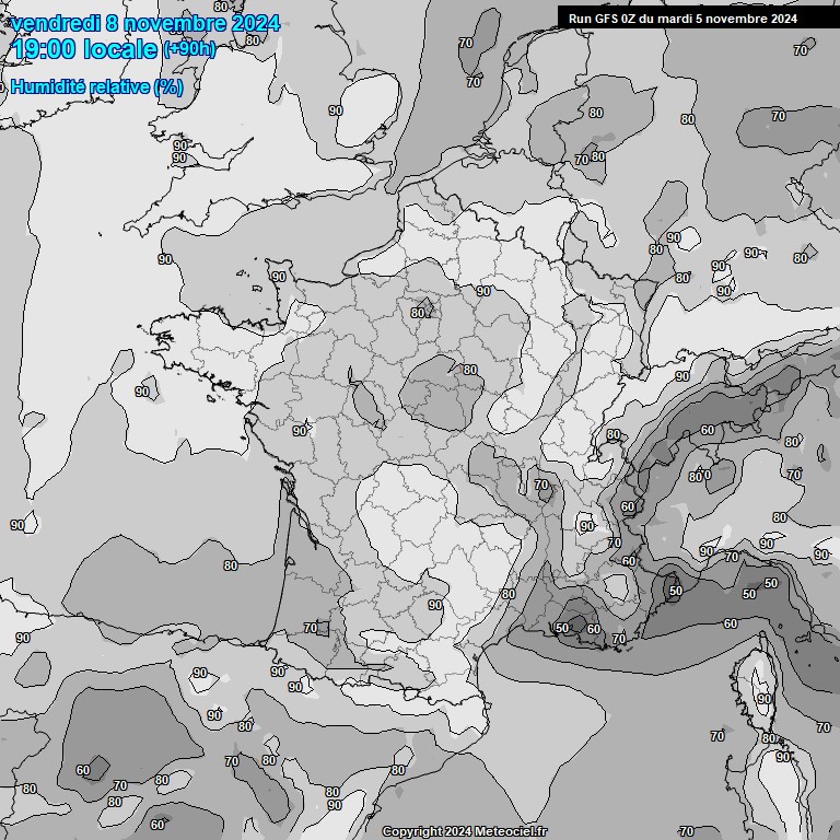 Modele GFS - Carte prvisions 