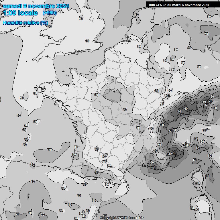 Modele GFS - Carte prvisions 