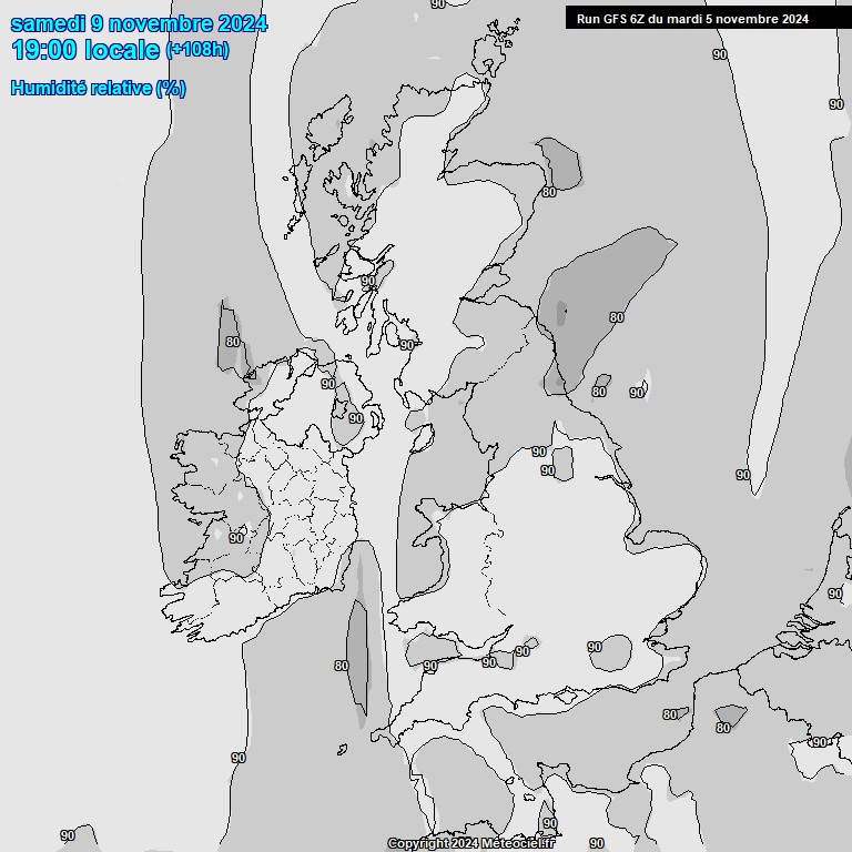 Modele GFS - Carte prvisions 