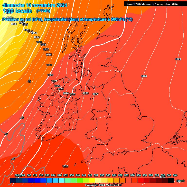 Modele GFS - Carte prvisions 