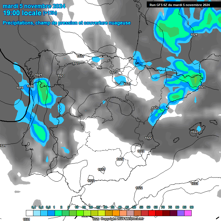 Modele GFS - Carte prvisions 