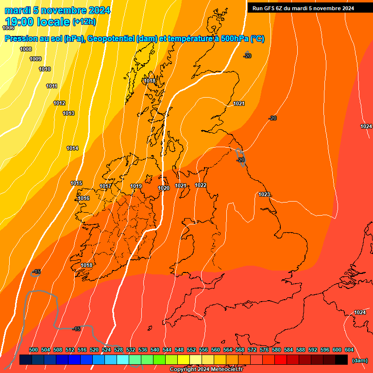 Modele GFS - Carte prvisions 