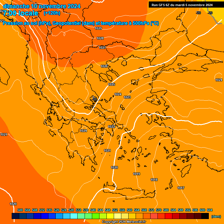 Modele GFS - Carte prvisions 