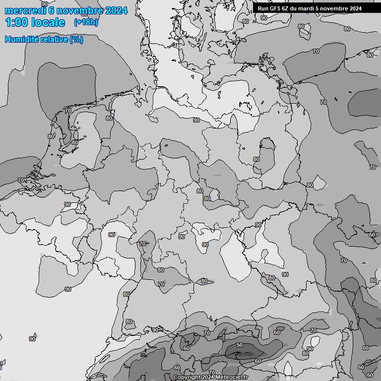 Modele GFS - Carte prvisions 