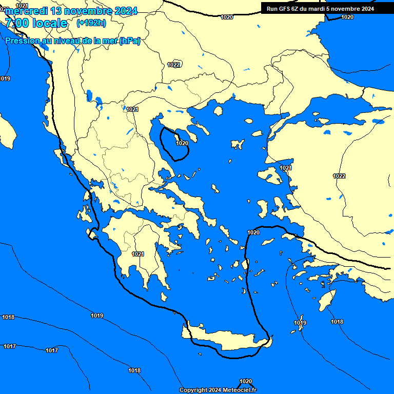 Modele GFS - Carte prvisions 