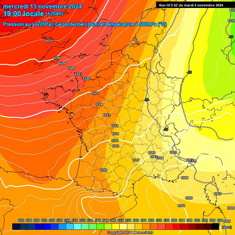 Modele GFS - Carte prvisions 