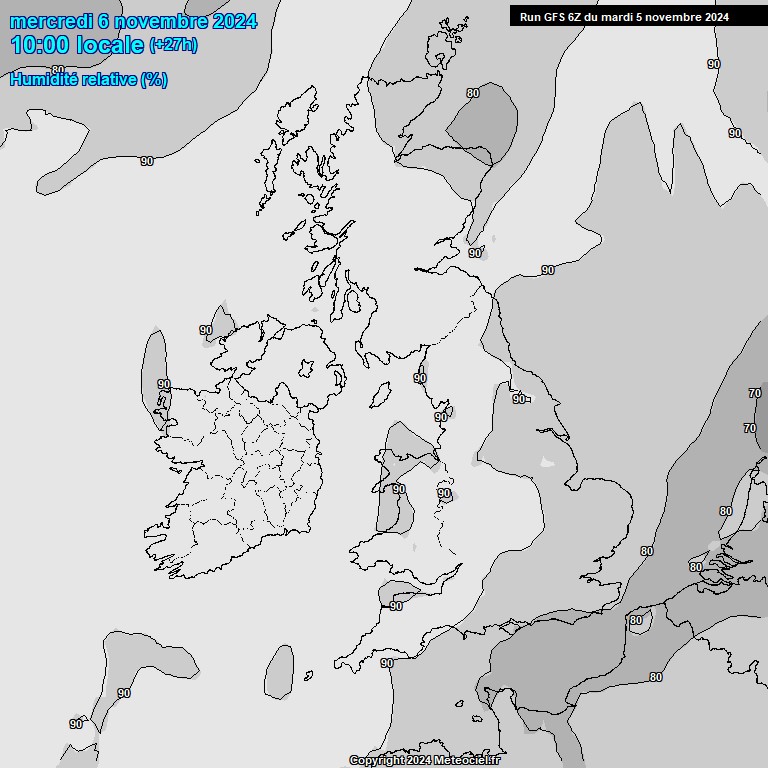 Modele GFS - Carte prvisions 