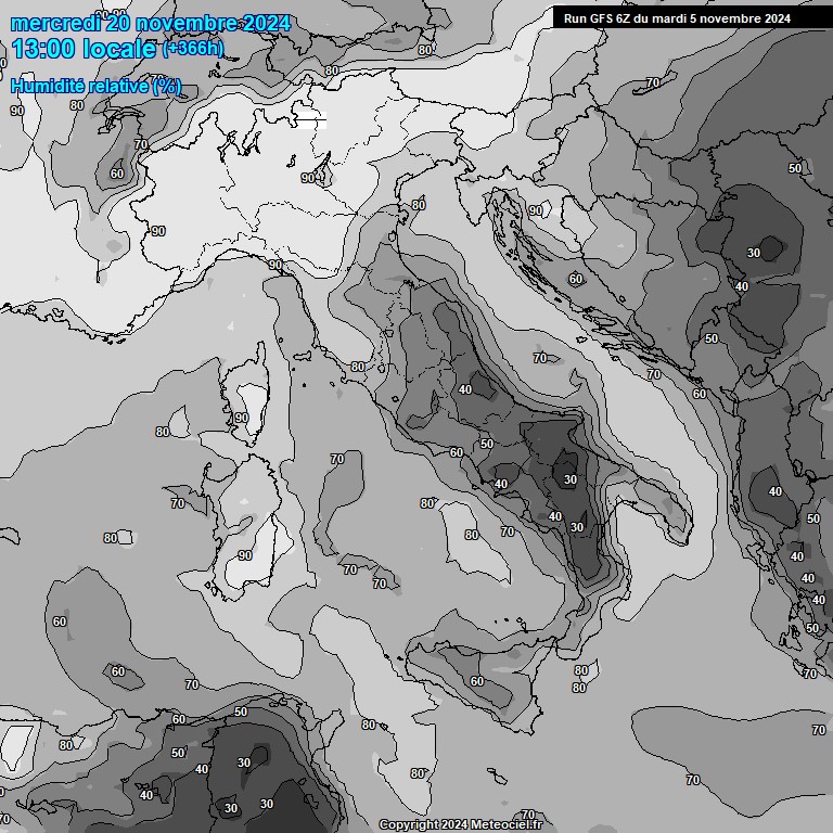 Modele GFS - Carte prvisions 