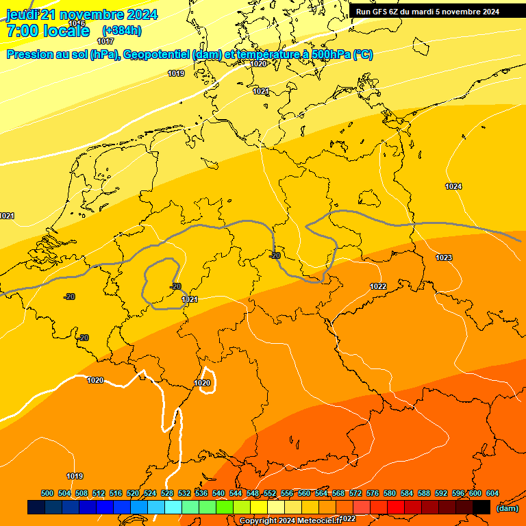 Modele GFS - Carte prvisions 