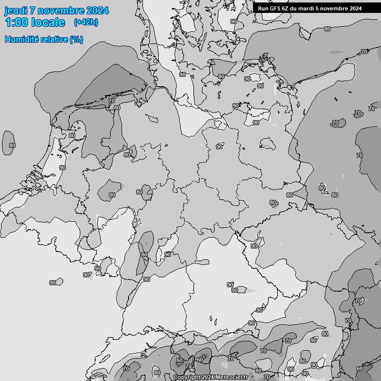 Modele GFS - Carte prvisions 