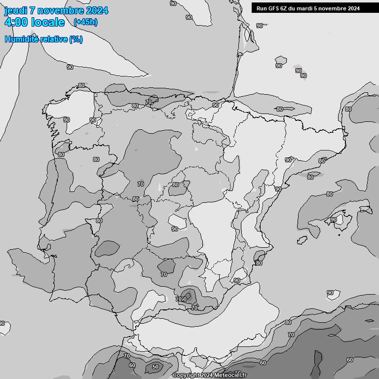 Modele GFS - Carte prvisions 