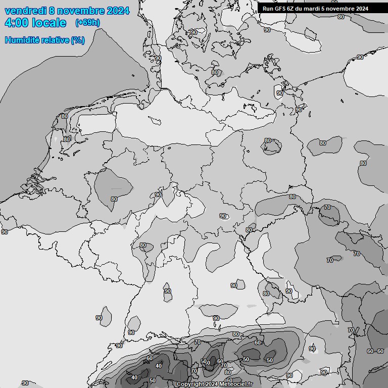 Modele GFS - Carte prvisions 