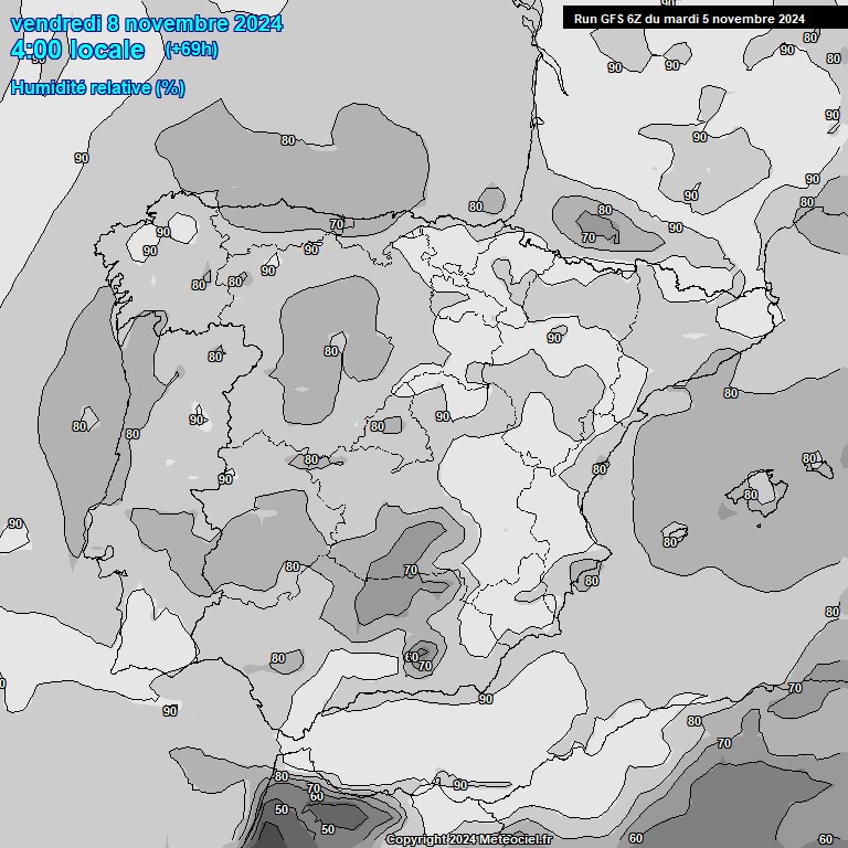 Modele GFS - Carte prvisions 