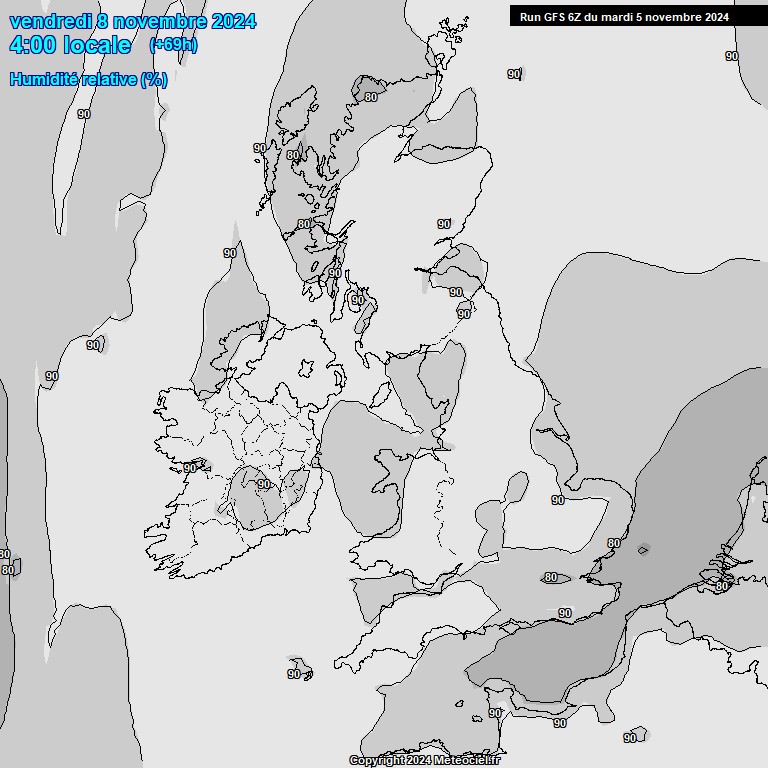 Modele GFS - Carte prvisions 