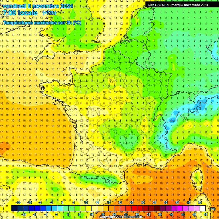 Modele GFS - Carte prvisions 