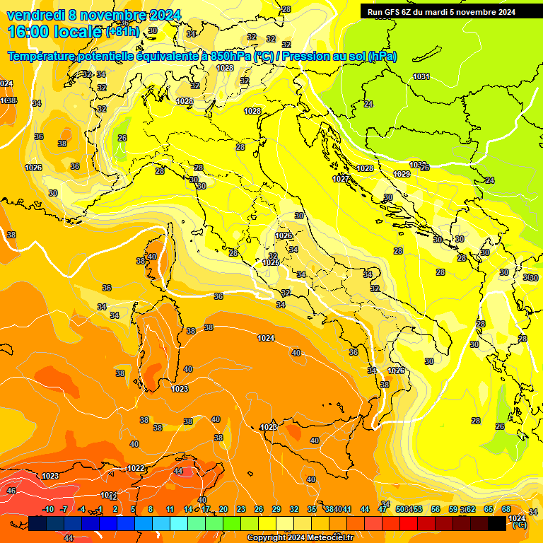 Modele GFS - Carte prvisions 