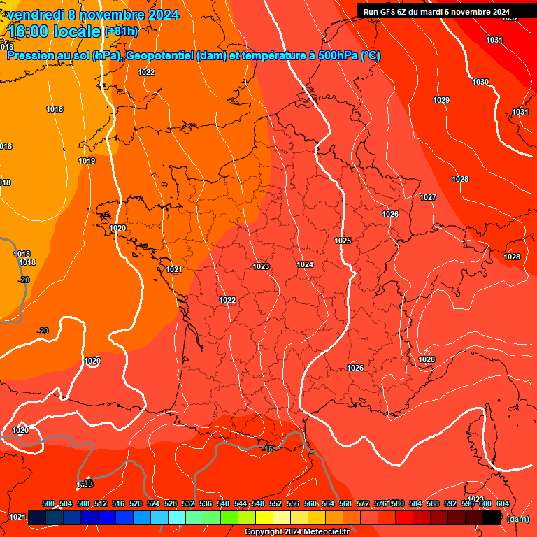 Modele GFS - Carte prvisions 