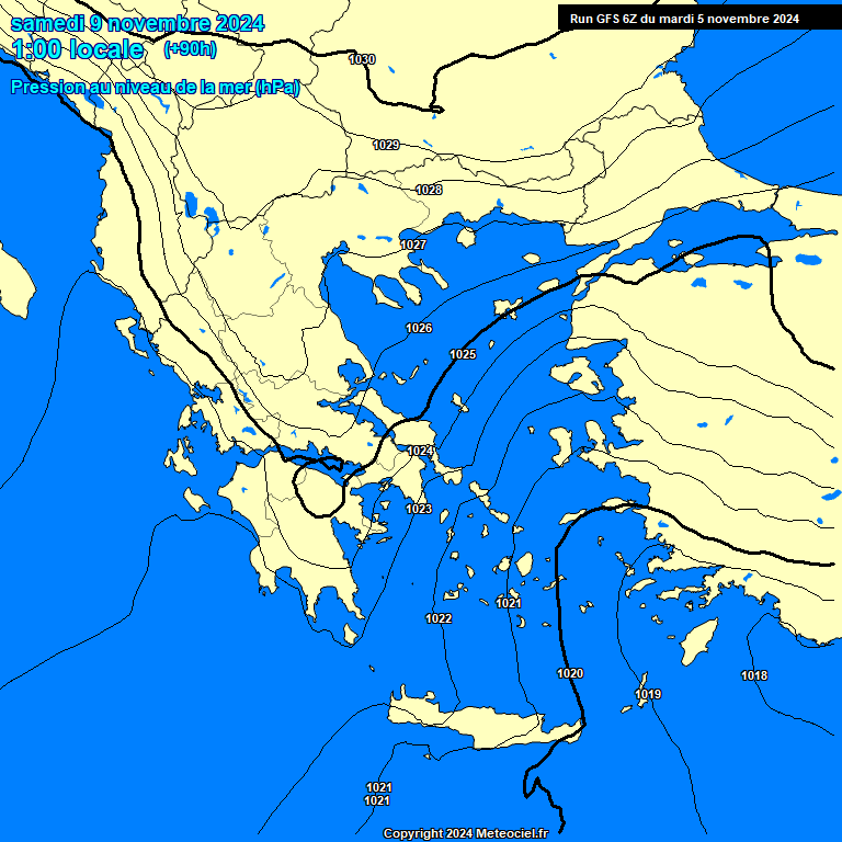 Modele GFS - Carte prvisions 