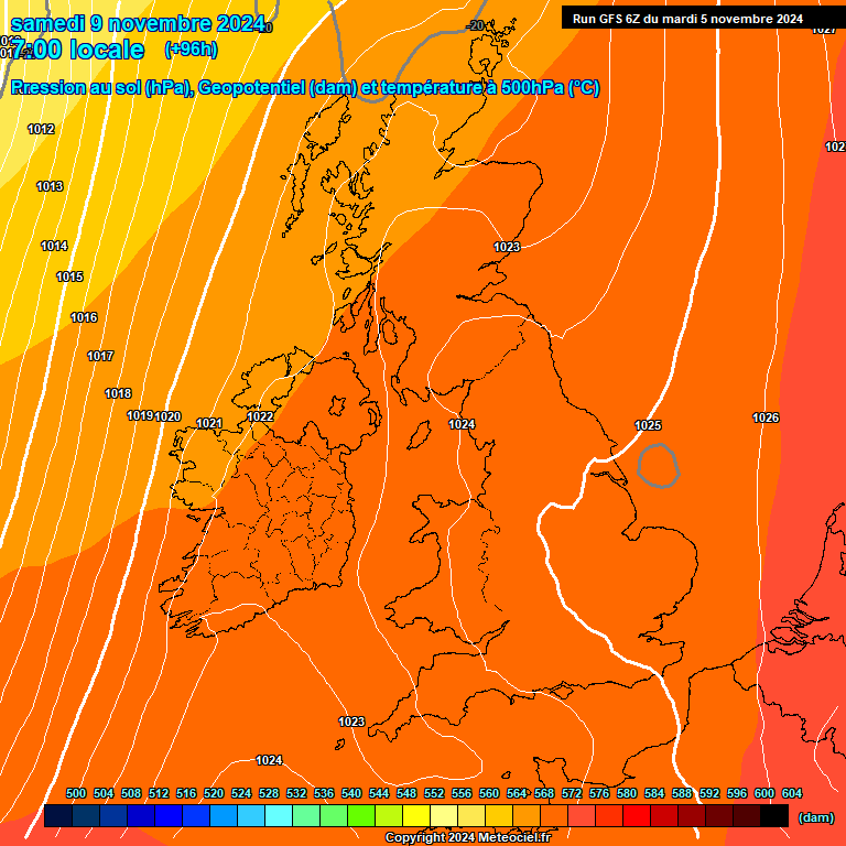 Modele GFS - Carte prvisions 