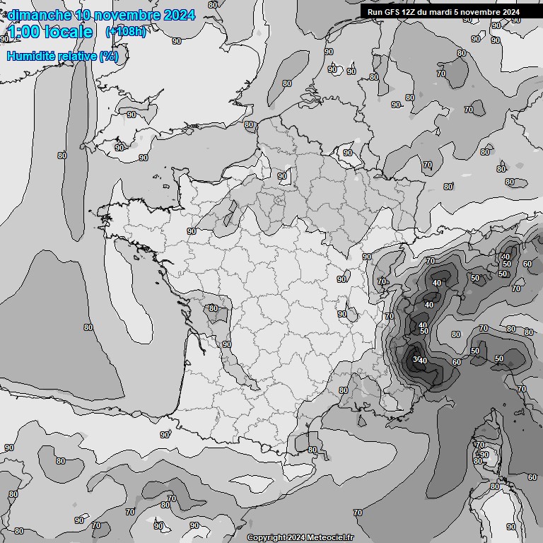 Modele GFS - Carte prvisions 