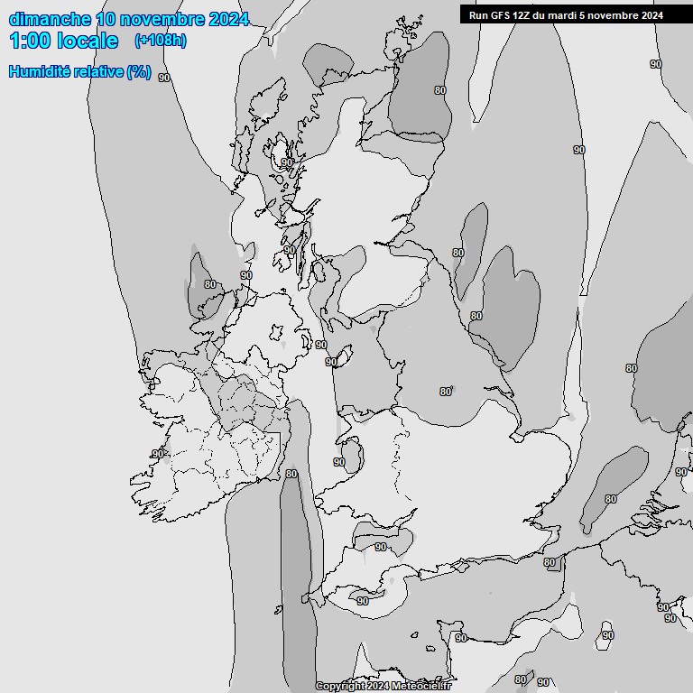 Modele GFS - Carte prvisions 