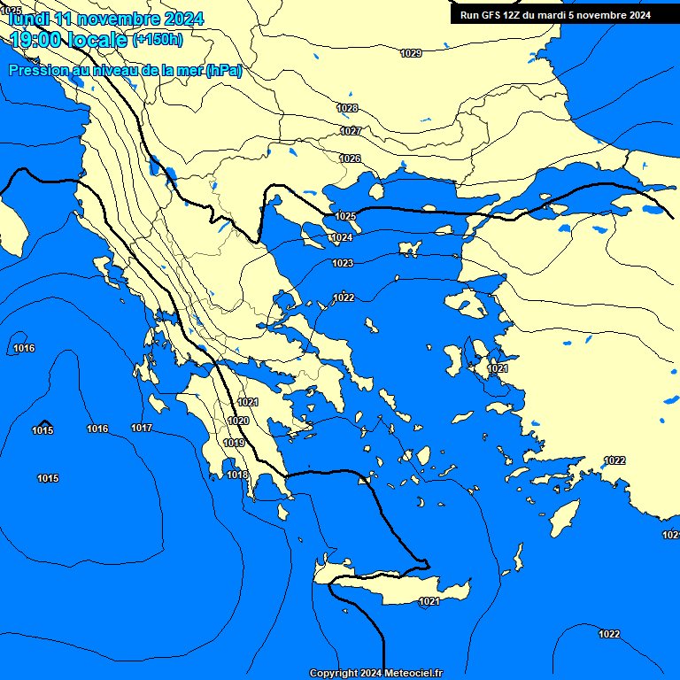 Modele GFS - Carte prvisions 