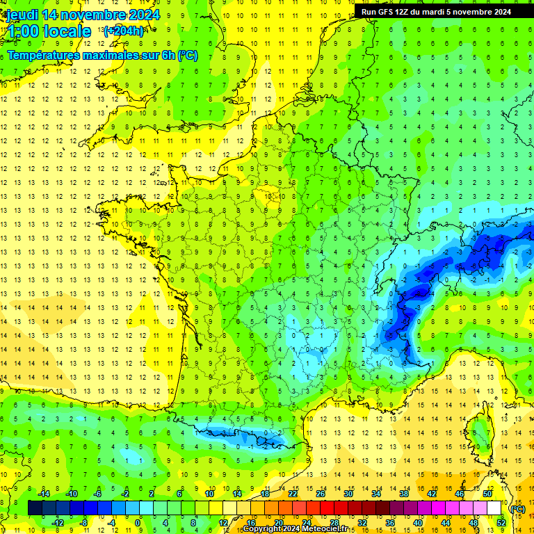 Modele GFS - Carte prvisions 