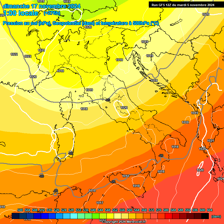 Modele GFS - Carte prvisions 