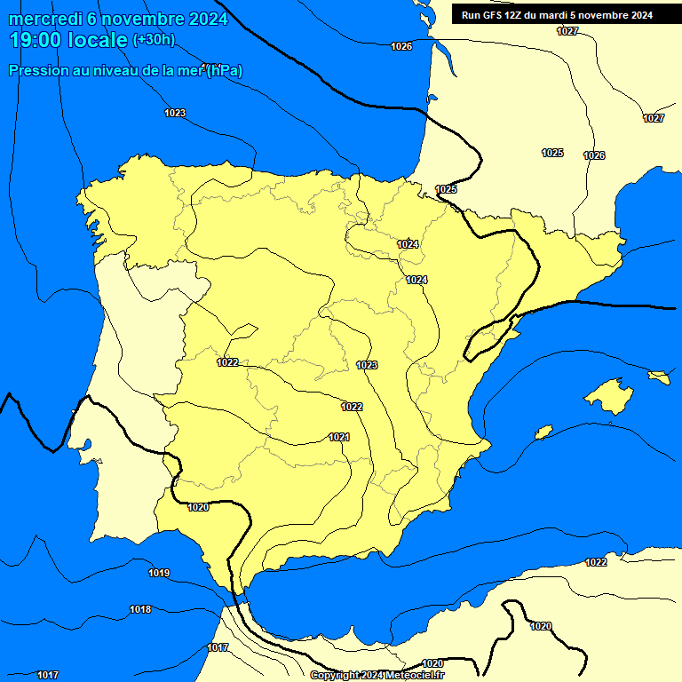 Modele GFS - Carte prvisions 