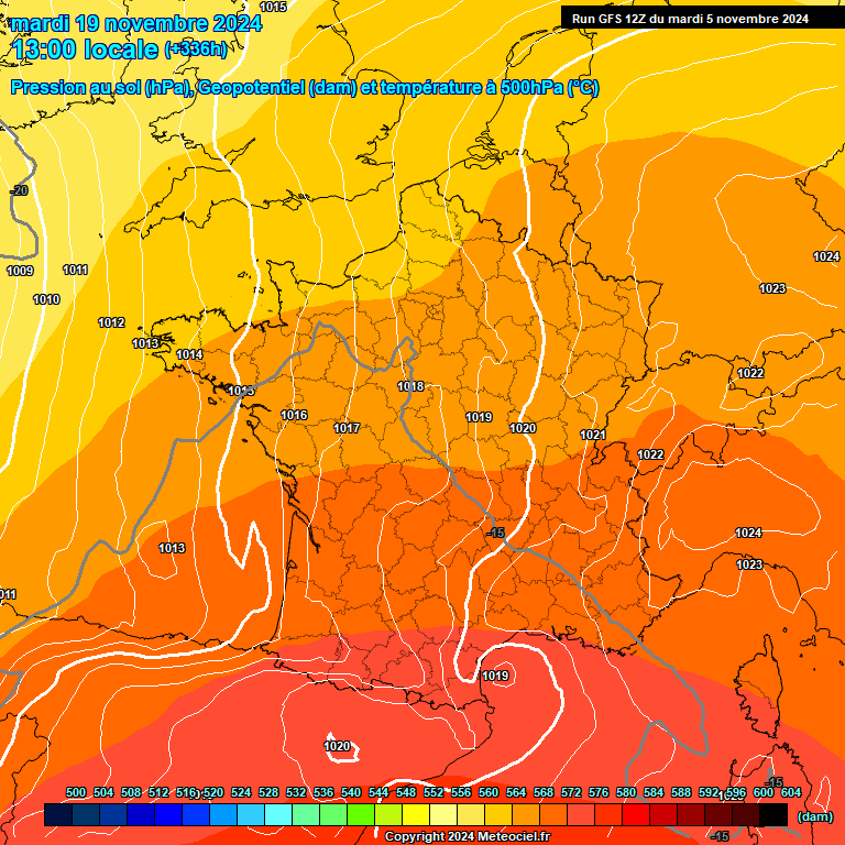 Modele GFS - Carte prvisions 