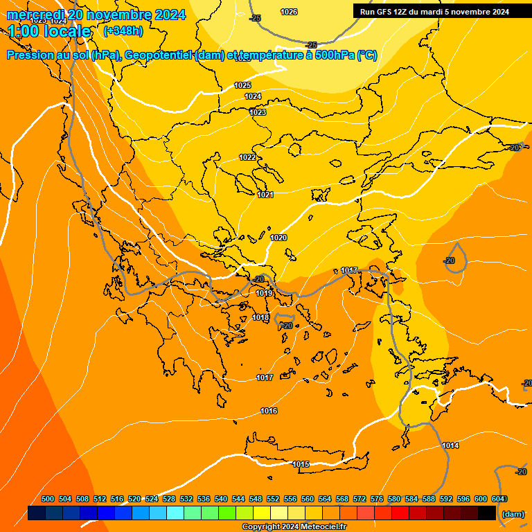 Modele GFS - Carte prvisions 