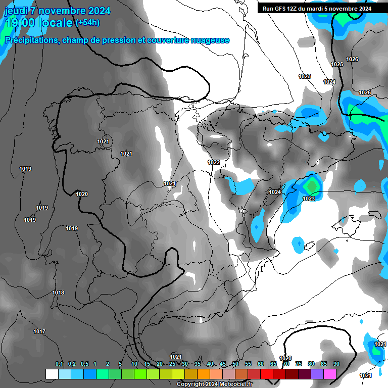 Modele GFS - Carte prvisions 