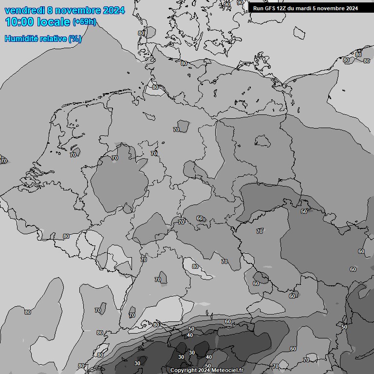 Modele GFS - Carte prvisions 