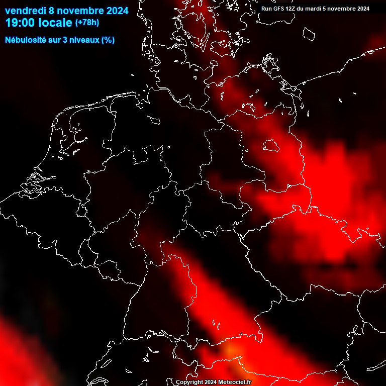 Modele GFS - Carte prvisions 